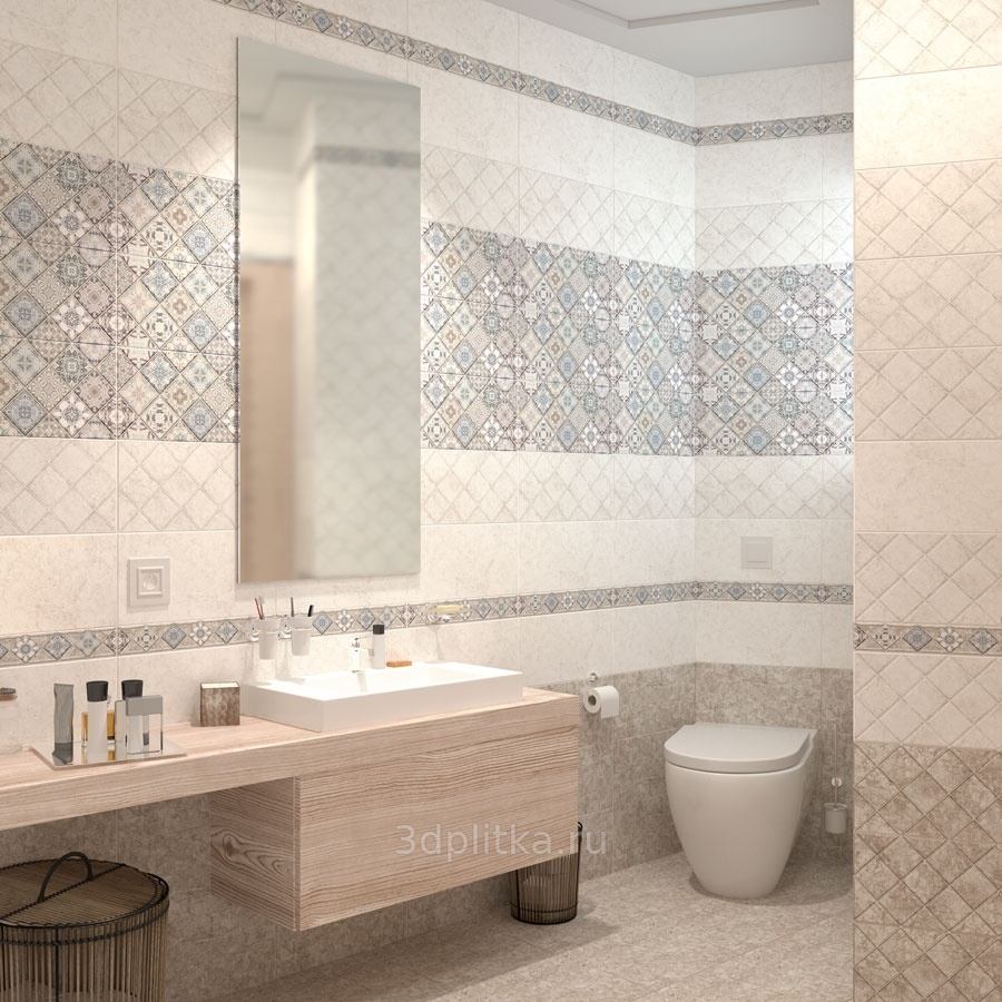 Alma ceramica Trevis 24,9x50 см, керамика, Россия, под камень  - фото интерьера 1