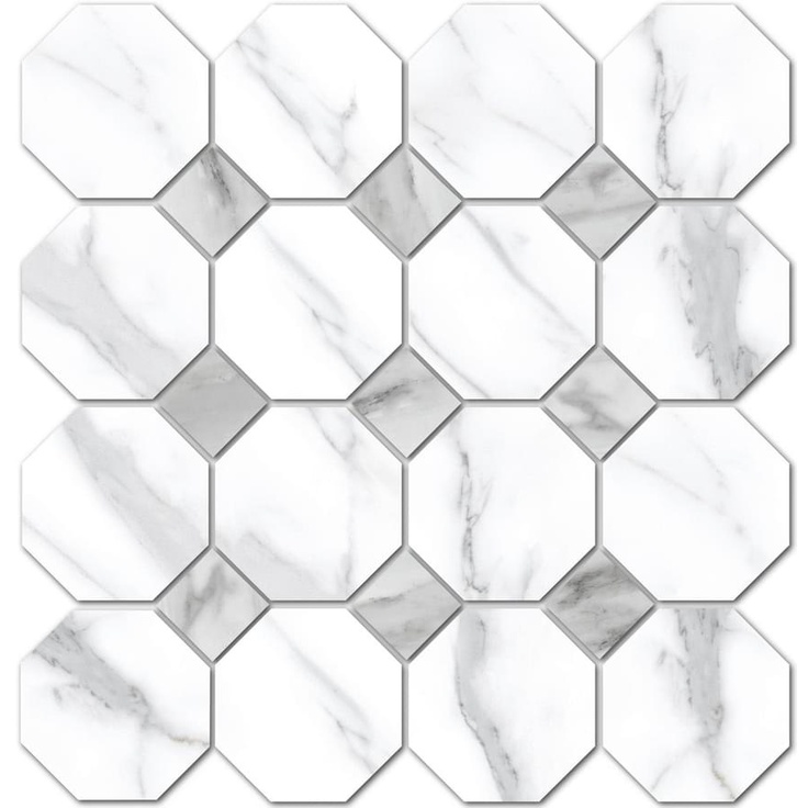 Vallelunga Statuario 6000396 Ottagona Мозаика 30x30 см, Италия - фото 1