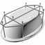 Vayer Beta Серый 194x100 Каркас для ванны 194x100x59 см, Швейцария - фото 1