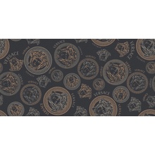 Versace Icons G0028330 Medus Black Ret Декор 60x120 см, Италия, под обои  - фото 1 - фото 1