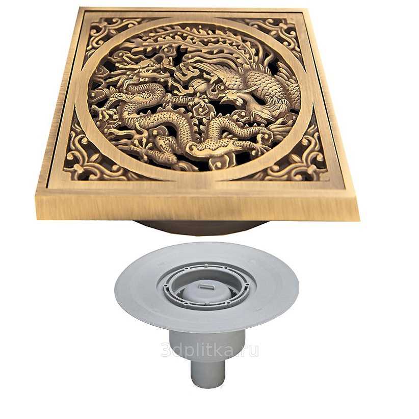 Viega Advantix вертикальный с сухим затвором, решетка Дракон душевой ...