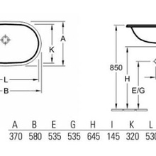 O novo раковина для установки под столешницу 580 x 370 x 200mm