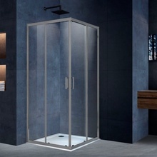 Vincea Alpha VSS-3AL100CLGM Прозрачное стекло/Профиль Вороненая сталь 100х100 Душевой уголок 100x100x190 см, Италия - фото 1 - фото 2