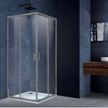 Vincea Alpha VSS-3AL100CLGM Прозрачное стекло/Профиль Вороненая сталь 100х100 Душевой уголок 100x100x190 см, Италия - фото 1 - фото 1