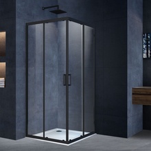 Vincea Alpha VSS-3AL900CLB Прозрачное стекло/Профиль Черный 90х90 Душевой уголок 90x90x190 см, Италия - фото 1 - фото 2