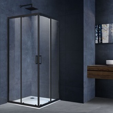 Vincea Alpha VSS-3AL900CLB Прозрачное стекло/Профиль Черный 90х90 Душевой уголок 90x90x190 см, Италия - фото 1 - фото 1