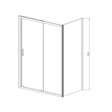 Vincea Alpha VSR-3AL8012CLG Стекло прозрачное/Профиль Брашированное золото 80х120 Душевой уголок 80x120x195 см, Италия - фото 1 - фото 3