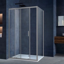 Vincea Alpha VSR-3AL9011CLGM Стекло прозрачное/Профиль Вороненая сталь 90х110 Душевой уголок 90x110x190 см, Италия - фото 1 - фото 2