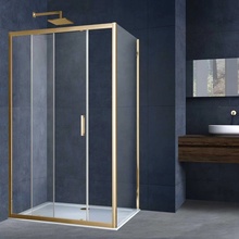 Vincea Alpha VSR-3AL8013CLG Профиль Золото брашированное / Прозрачное стекло 130х80 Душевой уголок 80x130x190 см, Италия - фото 1 - фото 1