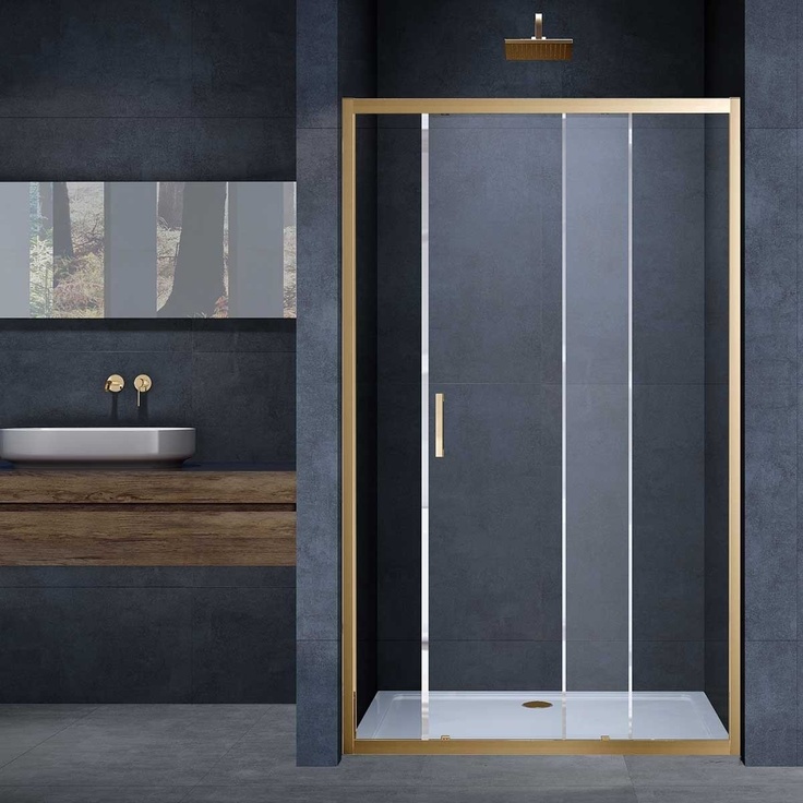 Vincea Alpha VDS-3AL140CLG Прозрачное стекло/Брашированное золото 140 Душевая дверь 0,6x140x190 см, Италия - фото 1 Vincea Alpha VDS-3AL140CLG Прозрачное стекло/Брашированное золото 140 Душевая дверь 0,6x140x190 см, Италия - фото 1