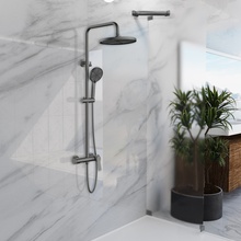 Vincea Arco VSFS-4AR1GM Вороненая сталь Душевая система 36x25x120 см, Италия - фото 1 - фото 1