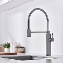 Vincea VKF-101GM Для кухни Вороненая сталь Смеситель 27x10,2x50 см, для кухонной мойки, Италия - фото 1 - фото 2