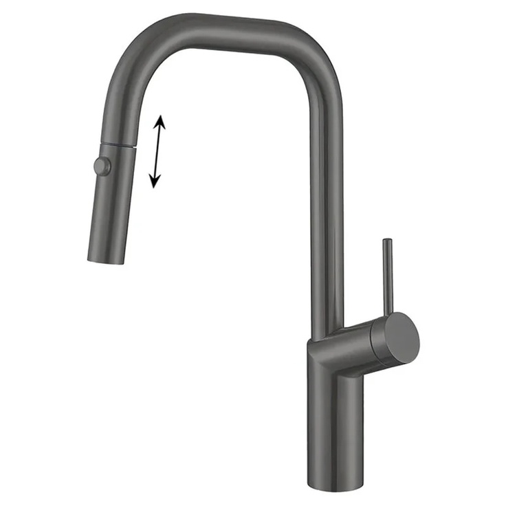 Vincea VKF-107GM Для кухни Вороненая сталь Смеситель 27x10,2x50 см, для кухонной мойки, Италия - фото 1 Vincea VKF-107GM Для кухни Вороненая сталь Смеситель 27x10,2x50 см, для кухонной мойки, Италия - фото 1