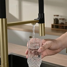 Vincea VKF-120BG Для кухни Брашированное золото Смеситель 22x15,5x50,5 см, для кухонной мойки, Италия - фото 1 - фото 3