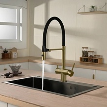 Vincea VKF-120BG Для кухни Брашированное золото Смеситель 22x15,5x50,5 см, для кухонной мойки, Италия - фото 1 - фото 4