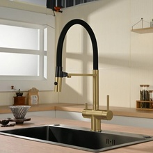 Vincea VKF-120BG Для кухни Брашированное золото Смеситель 22x15,5x50,5 см, для кухонной мойки, Италия - фото 1 - фото 2