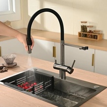 Vincea VKF-120GM Для кухни Вороненая сталь Смеситель 22x15,5x50,5 см, для кухонной мойки, Италия - фото 1 - фото 4