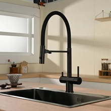 Vincea VKF-120MB Для кухни Черный Смеситель 22x15,5x50,5 см, для кухонной мойки, Италия - фото 1 - фото 2