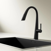 Vincea VKF-176MB Для кухни Черный Смеситель 27,3x15,5x43 см, для кухонной мойки, Италия - фото 1 - фото 2