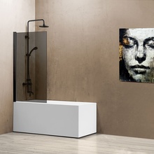 Vincea VSB-11800CGB Тонированное стекло/Черный матовый  80х140 Шторка для ванны 0,5x80x140 см, Италия - фото 1 - фото 1