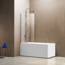 Vincea VSB-11800CL Прозрачное стекло/Хром 80х140 Шторка для ванны 0,5x80x140 см, Италия - фото 1 - фото 1