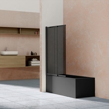 Vincea VSB-1E100CGB Тонированное стекло/Черный матовый 100х145 Шторка для ванны 0,5x100x145 см, Италия - фото 1 - фото 1