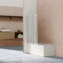 Vincea VSB-1E100CL Прозрачное стекло/Хром 100х145 Шторка для ванны 0,5x100x145 см, Италия - фото 1 - фото 1