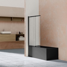 Vincea VSB-1E100CLB 100 см, профиль чёрный, стекло прозрачное Шторка для ванны 2,17x100x145 см, Италия - фото 1 - фото 1