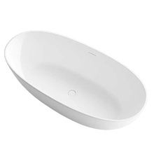 Vincea VBT-6S01MW 170x75 см, отдельностоящая, овальная, со сливом-переливом, матовая Ванна из искусственного камня 170x75x55 см, Италия - фото 1 - фото 1