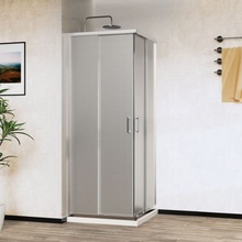 Vincea City VSS-5CT900MT Текстурное стекло/Профиль Хром 90х90 Душевой уголок 90x90x195 см, Италия - фото 1 - фото 2