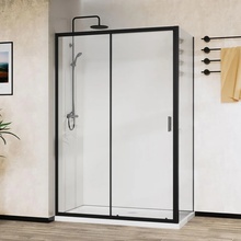 Vincea City VSR-5CT9012CLB Прозрачное стекло / Профиль Чёрный матовый 120х90 Душевой уголок 90x120x195 см, Италия - фото 1 - фото 2