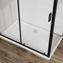 Vincea City VSR-5CT9012CLB Прозрачное стекло / Профиль Чёрный матовый 120х90 Душевой уголок 90x120x195 см, Италия - фото 1 - фото 4