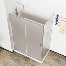 Vincea City VSR-5CT9012MT Текстурное  стекло / Профиль Хром 120х90 Душевой уголок 90x120x195 см, Италия - фото 1 - фото 2