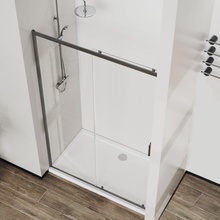 Vincea City VDS-5CT110CLGM Прозрачное стекло/Вороненая сталь 110 Душевая дверь 0,5x110x195 см, Италия - фото 1 - фото 3