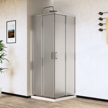 Vincea City VSS-5CT8010MT Текстурное стекло/Профиль Хром 80х100 Душевой уголок 80x100x195 см, Италия - фото 1 - фото 1