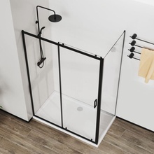 Vincea City VSR-5CT9011CLB Прозрачное стекло/Профиль Черный 90х110 Душевой уголок 90x110x195 см, Италия - фото 1 - фото 4