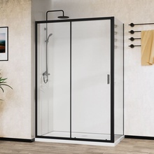 Vincea City VSR-5CT9011CLB Прозрачное стекло/Профиль Черный 90х110 Душевой уголок 90x110x195 см, Италия - фото 1 - фото 1