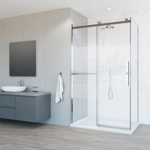 Vincea Como Soft VSR-1CS9012CL Прозрачное стекло/Профиль Хром 90х120 Душевой уголок 90x120x195 см, Италия - фото 1 - фото 2