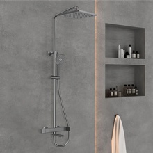 Vincea Cube VSFS-1C1GM Воронёная сталь Душевая стойка 56x30,9x141 см, Италия - фото 1 - фото 2
