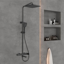 Vincea Cube VSFS-1C1MB Чёрный матовый Душевая стойка 56x30,9x141 см, Италия - фото 1 - фото 3