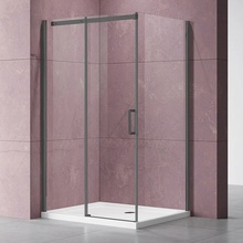 Vincea Dice VSR-4D1015CLGM Профиль Воронёная сталь / Прозрачное стекло 150х100 Душевой уголок 100x150x200 см, Италия - фото 1 - фото 1