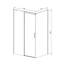 Vincea Dice VSR-4D9015CLGM Прозрачное стекло/Профиль Вороненая сталь 90х150 Душевой уголок 90x150x200 см, Италия - фото 1 - фото 3
