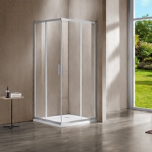 Vincea Garda VSS-1G1011CLBN Стекло прозрачное/Профиль Брашированный никель 100х110 Душевой уголок 100x110x190 см, Италия - фото 1 - фото 1