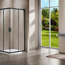 Vincea Garda VSS-1G9010CLB Стекло прозрачное/Профиль Черный 90х100 Душевой уголок 100x90x190 см, Италия - фото 1 - фото 2