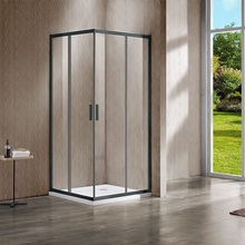 Vincea Garda VSS-1G9011CLGM Стекло прозрачное/Профиль Вороненая сталь 90х110 Душевой уголок 110x90x190 см, Италия - фото 1 - фото 1