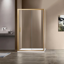 Vincea Garda VSR-1G9012CLG Стекло прозрачное/Брашированное золото 120х90 Душевой уголок 120x90x190 см, Италия - фото 1 - фото 1