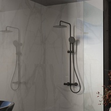 Vincea Rondo VSFS-1R1MB Черный матовый Душевая система 36x23,9x145 см, Италия - фото 1 - фото 3