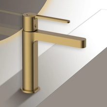 Vincea Rondo VBF-1R1BG для раковины брашированное золото Смеситель для раковины, Италия - фото 1 - фото 2