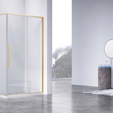 Vincea Slim-N VSR-4SN9013CLG Профиль Золото брашированное / Прозрачное стекло 130х90 Душевой уголок 90x130x195 см, Италия - фото 1 - фото 2