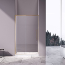 Vincea Slim-N VDS-4SN120CLG Прозрачное стекло/Брашированное золото 120 Душевая дверь 0,6x120x195 см, Италия - фото 1 - фото 2
